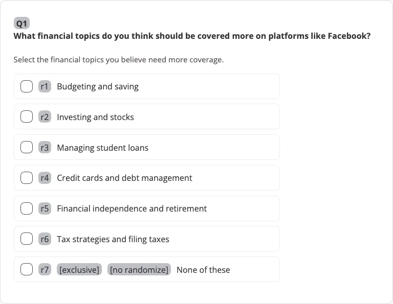 Questions Section - Questions - Social Media Template (Q1)